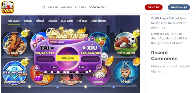 Luật Chơi Go88 Tài Xỉu Online